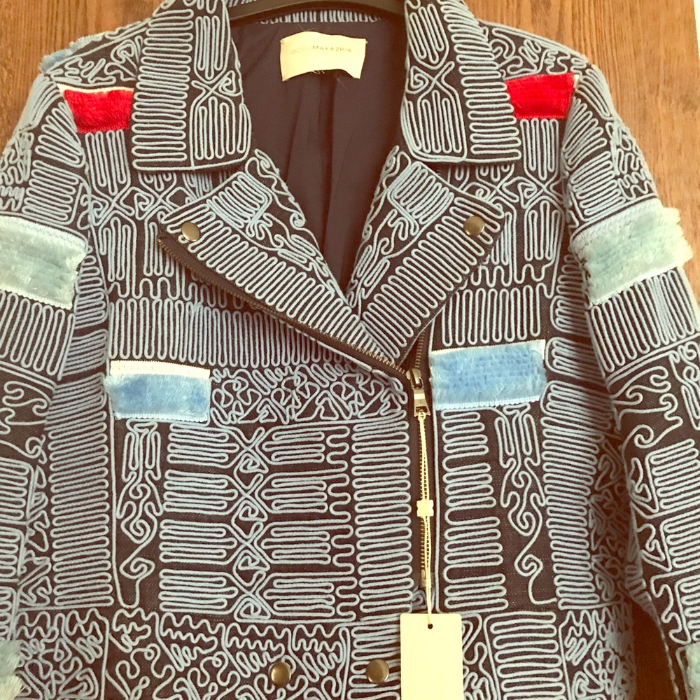 NWT🔥RUNWAY BCBG MAXAZRIA EMBRD DENIM JACKET🔥SALE